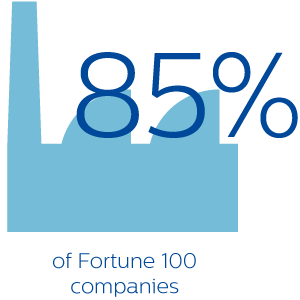 En el 85&nbsp;% de las empresas Fortune 100