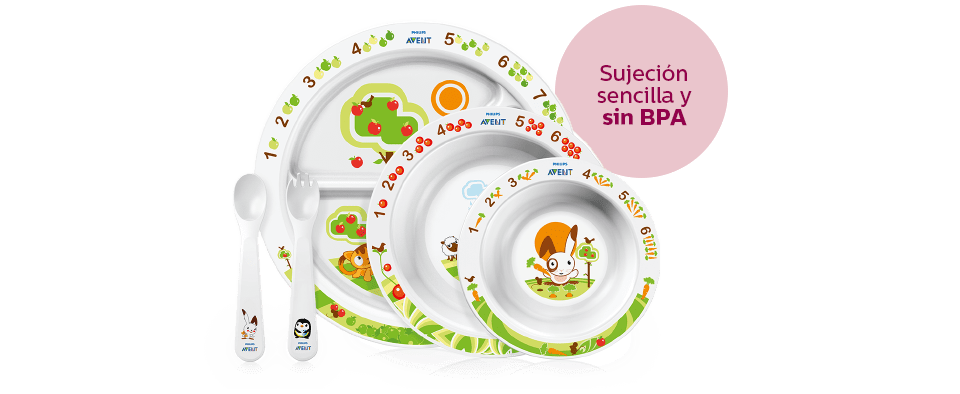 Set para la hora de comer Philips Avent para ni&ntilde;os peque&ntilde;os con agarre f&aacute;cil y sin BPA